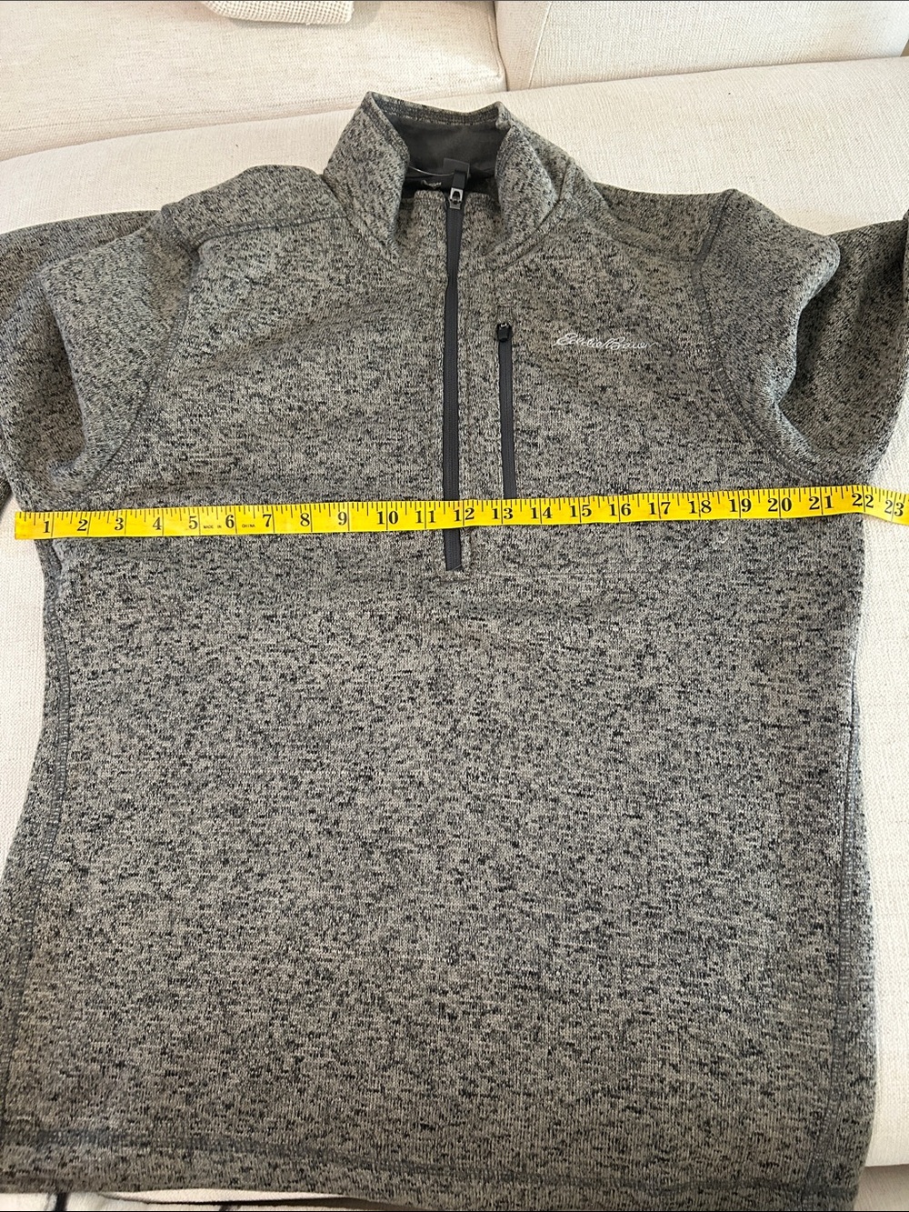 EDDIE BAUER Mens Convector 1/2 Zip Sweater Charcoal Heather- Medium, NEW - Picture 6 of 9